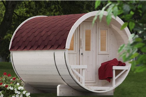 WOLFF FINNHAUS Fasssauna »Basic«, Fichtenholz, beige, 6 Personen