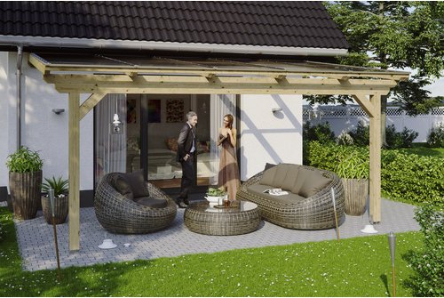 Thumbnail - SKANHOLZ Terrassenüberdachung »Ancona«, Breite: 541 cm, Dach: Polycarbonat (PC), braun