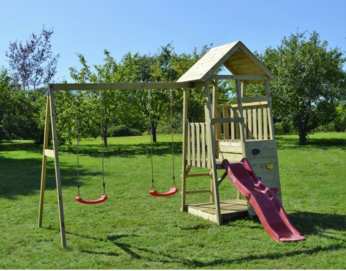 WENDITOYS Kletterspielturm »Salamander«, BxHxT: 340 x 270 x 290 cm, natur - braun