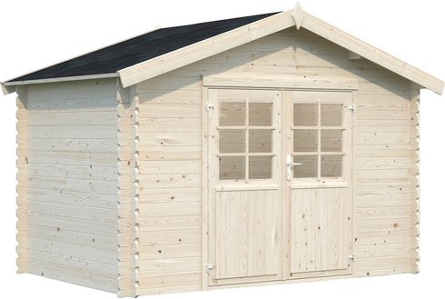 Mr. GARDENER Blockbohlenhaus »Cromwell«, Holz, BxHxT: 338 x 235 x 200 cm (Außenmaße inkl. Dachüberstand) - braun