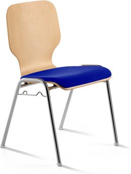 Mayer Sitzmöbel Stapelstuhl »211604«, BxL: 53 x 50 cm, Stahl/Stoff/Holz - blau