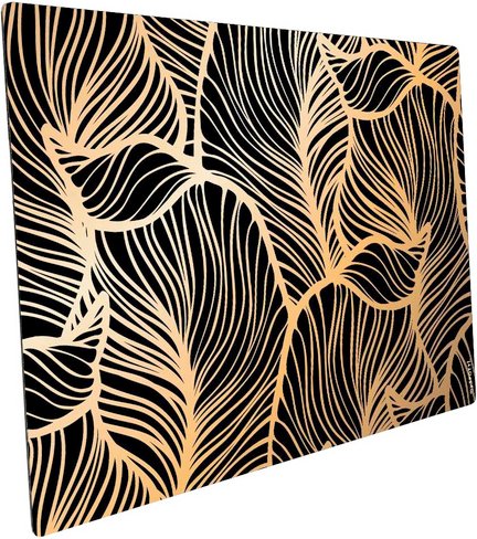 Thumbnail - mySPOTTI Mini-Spritzschutz »Leaves Black +«, Aluverbund, Blätter - goldfarben