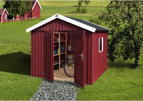 WEKA Gartenhaus »Schwedenhaus Gr. 3«, Holz, BxHxT: 277 x 230 x 286 cm (Außenmaße inkl. Dachüberstand) - rot