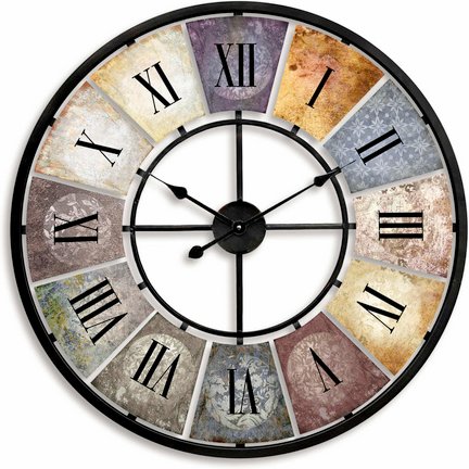 K&L Wall Art Wanduhr, HxT: 77 x 5 cm, mehrfarbig, ohne ink. Batterie - bunt