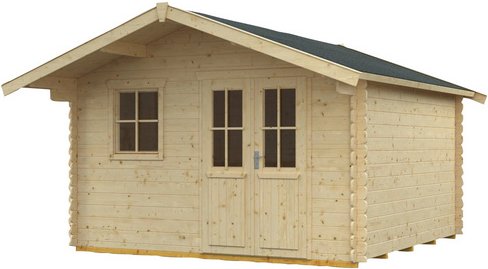 Thumbnail - SKANHOLZ Gartenhaus »Malaga«, Holz, BxHxT: 380 x 258 x 300 cm (Außenmaße inkl. Dachüberstand) - beige