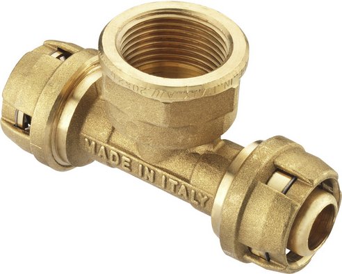 Thumbnail - CORNAT T-Stück, 1/2", Messing - goldfarben
