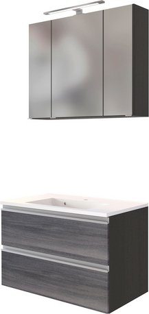 HELD MÖBEL Waschtisch-Set »AREZZO«, 5-teilig - grau