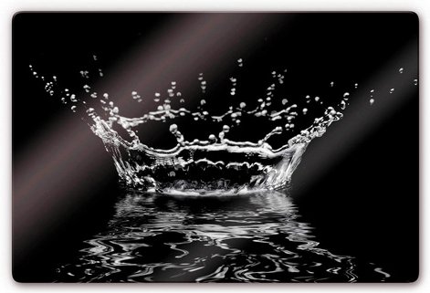 K&L Wall Art Glasbild »Glasbild«, BxH: 60 x 40 cm, Glas Wassertrotpfen Schwarz