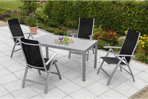Thumbnail - MERXX Gartenmöbelset »Carrara«, 4 Sitzplätze, Aluminium/Textil - schwarz