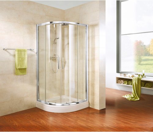 SCHULTE Runddusche »Kristall Trend«, Radius: 55 cm, B x H x T: 90 x 185 x 90 cm - transparent