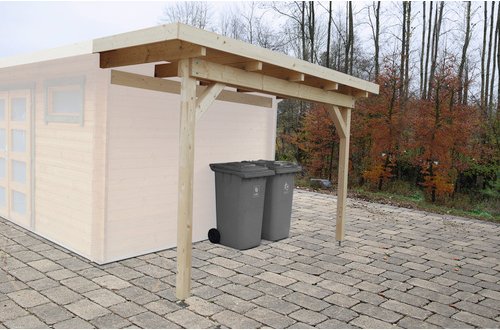 WOLFF FINNHAUS Seitendach, Fichtenholz, naturbelassen, für Gartenhäuser - braun