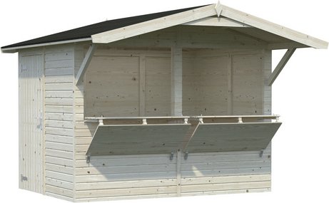 PALMAKO Verkaufsstand »Stella«, Holz, BxHxT: 311 x 229 x 190 cm (Außenmaße inkl. Dachüberstand) - braun