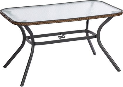 MERXX Gartentisch »Ravenna«, BxHxT: 85 x 74 x 150 cm, Tischplatte: Sicherheitsglas - braun