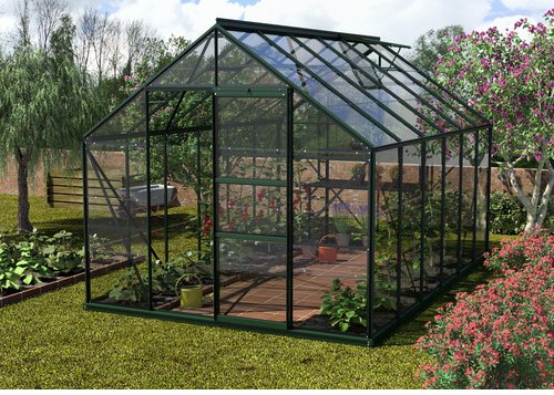 VITAVIA Gewächshaus »Merkur«, 9,9 m², Aluminium/ESG Glas, winterfest - gruen