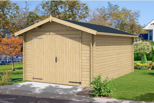 LASITA MAJA Blockgarage »Mauritius«, BxT: 382 x 560 cm (Außenmaß), Holz - braun