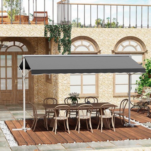 Outsunny Standmarkise, BxL: 395 x 294 cm, Polyester/Metall - grau