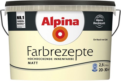 ALPINA Dispersionsfarbe »Farbrezepte«, Hauch von Gelb, matt