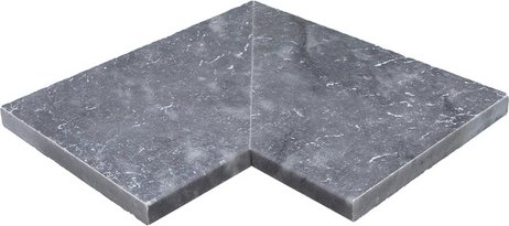 WOHNRAUSCH Beckenrandsteine »Pandora Blue«, LxBxH: 61 x 61 x 3 cm, Kalkstein, grau/blau, Eckstück 2-teilig, gefast - gra...