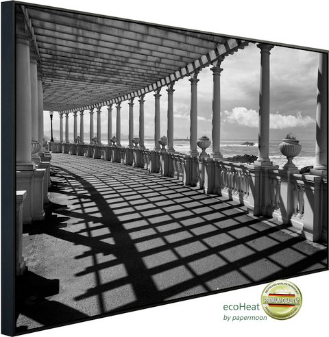 papermoon Infrarotheizung »EcoHeat - Gebäude Schwarz + Weiss«, Matt-Effekt - bunt