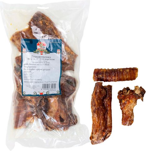 Sissi & Franz Hundesnack »Pferdestrossen«, 400 g, Einzelfuttermittel, 100 % Fleisch, schonend getrocknet