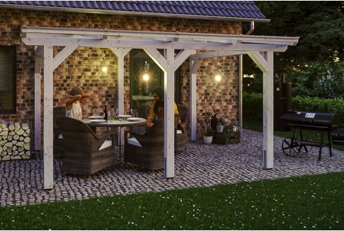 SKANHOLZ Terrassenüberdachung »Siena«, Breite: 434 cm, Dach: Polycarbonat (PC), weiß - weiss