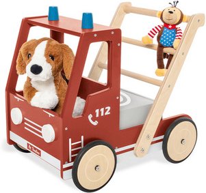 Pinolino Lauflernwagen »Feuerwehrauto Fred«, BxHxT: 38 x 48 x 54 cm, max. Belastung: 15 kg - rot