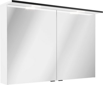 FACKELMANN Spiegelschrank »Flair«, 2 Türen, LED, Weiss-Weiss, 1002 x 696 x 265 mm