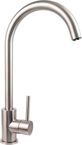 WELLWATER Einhebelmischer, Edelstahl, 360° schwenkbarer Auslauf - silberfarben