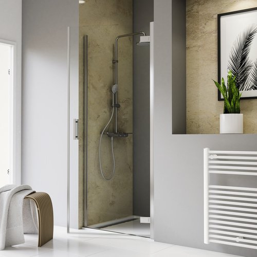 Thumbnail - SCHULTE Drehtür »Toura Plus«, Höhe: 200 cm, chromfarben, Scheibenstärke: 8 mm - silberfarben