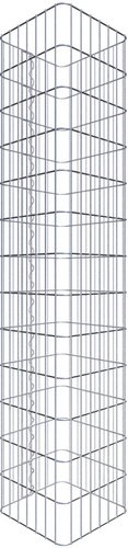 Gabiona Gabionensäule, silbergrau, Maschenweite 5 cm x 10 cm - silberfarben
