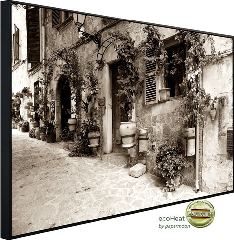 papermoon Infrarotheizung »EcoHeat - Häuser Sepia «, Matt-Effekt - bunt