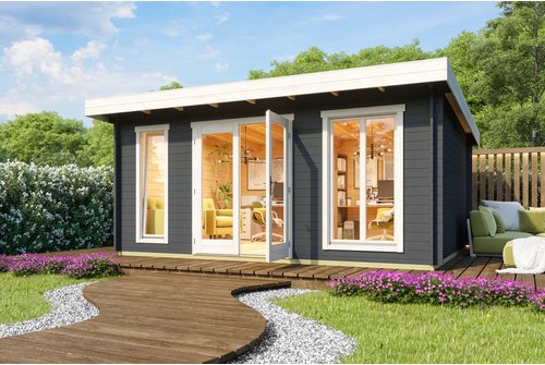 LASITA MAJA Gartenhaus »Dorset«, BxHxT: 540 x 239,4 x 460 cm (Außenmaß inkl. Dachüberstand), carbongrau
