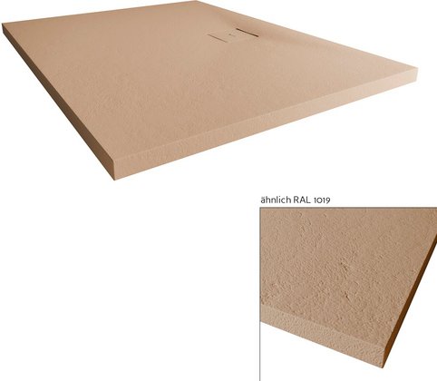 BREUER Duschwanne »Modern Line Steinoptik«, Mineralguss, sandstein, rechteckig - beige