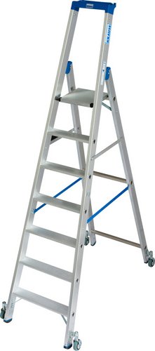 KRAUSE Stufen-Stehleiter »STABILO«, 7 Sprossen, Aluminium - silberfarben