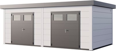 Telluria Gerätehaus »DUO«, BxHxT: 672 x 265 x 388 cm (Außenmaß inkl. Dachüberstand) - weiss