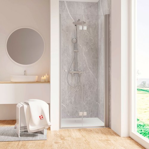 SCHULTE Duschtür »Garant 2.0«, BxH: 90 x 200 cm, Türart: Drehfalttür - silberfarben