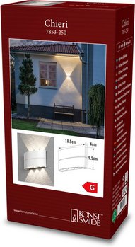 Thumbnail - Konstsmide Außenleuchte »Chieri«, 1,2 W, BxHxT 18,5 x 9,5 x 4 cm, inkl. Leuchtmittel - weiss