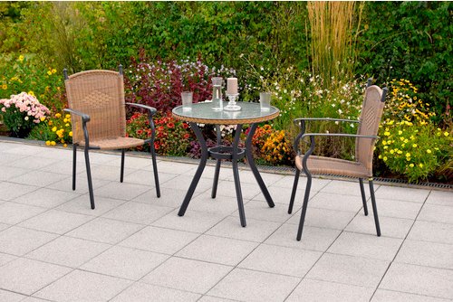 MERXX Gartenmöbelset »Roma«, Metall, 3-teilig - braun