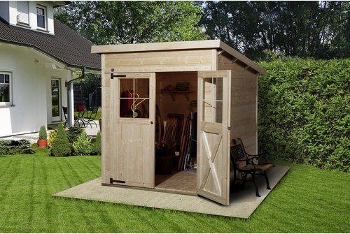 WEKA Gartenhaus »325 Gr.2«, Holz, BxHxT: 222 x 223 x 194 cm (Außenmaße inkl. Dachüberstand) - beige