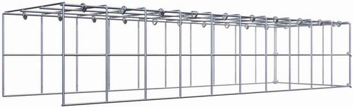 Thumbnail - Gabiona Gabione, silbergrau, Maschenweite 10 cm x 10 cm, C-Ring - silberfarben