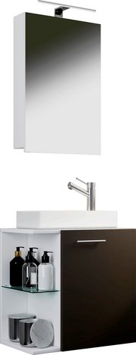 VCM Badmöbel-Set »Hausa«, 3-teilig, mit Spiegelschrank - grau