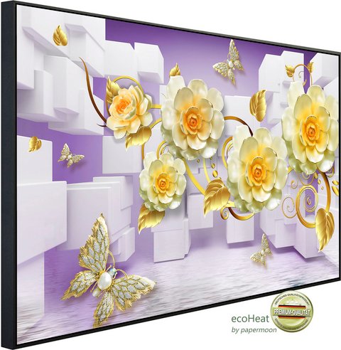 Thumbnail - papermoon Infrarotheizung »EcoHeat - Abstrakt mit Blumen«, Matt-Effekt - bunt
