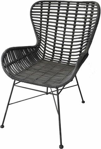 SIT Stuhl »RATTAN«, BxHxT: 60 x 88 x 70 cm, rattan/metall - schwarz