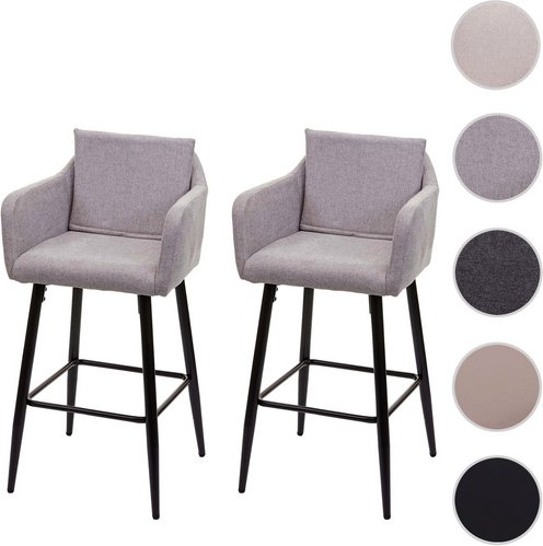 MVG Barhocker »MVG-H93«, 2er-Set, Bequeme Sitzpolsterung - grau