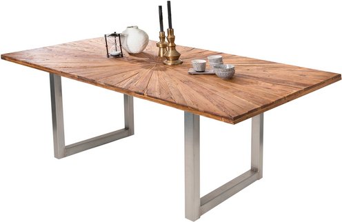 SIT Tisch »TABLES & CO«, HxT: 75 x 100 cm, Holz - braun | silberfarben