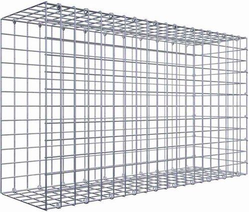 Gabiona Gabione, silbergrau, Maschenweite 5 cm x 5 cm, C-Ring - silberfarben