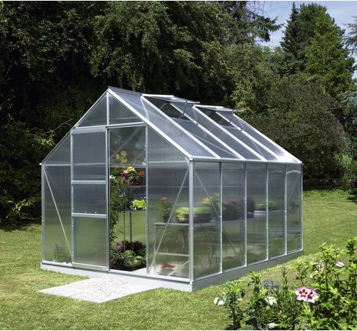VITAVIA Gewächshaus »Merkur«, 8,3 m², Kunststoff/Aluminium, winterfest - silberfarben