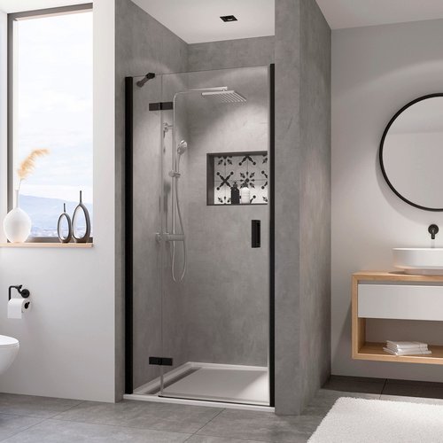 BREUER Duschkabine »Panorama«, Höhe: 200 cm, schwarz, Scheibenstärke: 8 mm