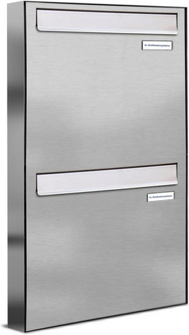 AL BRIEFKASTENSYSTEME Briefkasten, Parteien: 2, Zaundurchwurf, BxHxT: 153,436 x 68,4 x 11,6 cm - silberfarben