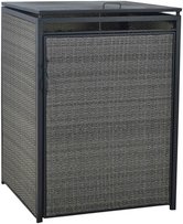 MERXX Mülltonnenbox, BxHxT: 76 x 128 x 76 cm, Aluminium/Stahl/Kunststoffgeflecht - grau